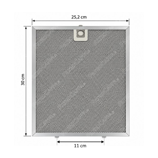 Filtro metallico alluminio 25,2 x 30 cm per Cappa Faber Franke 133.0059.026