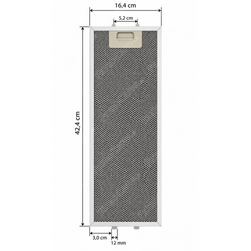 16.4 x 42.4 cm aluminum metal filter for FCA0042 hood