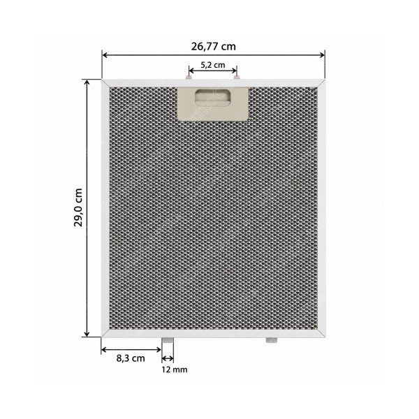 Filtro metallico alluminio 26,7 x 29 cm per Cappe Aspiranti da cucina FCA0036