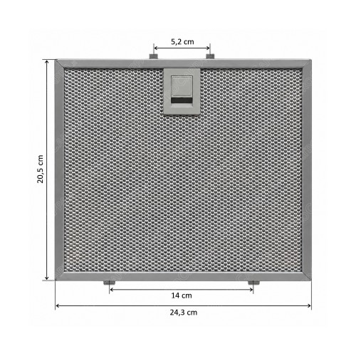 Filtro de metal de alumínio 24,3 x 20,5 cm FALMEC VIRGOLA 60 FCA0034 COIFA