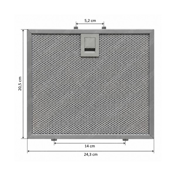 Filtre en aluminium 24,3 x 20,5 cm FALMEC VIRGOLA 60 FCA0034 HOTTE