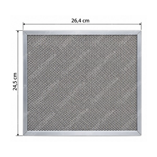 Filtro metallico alluminio 26,4 x 24,5 cm per Cappa Elica BIO ISLAND ACC0208664