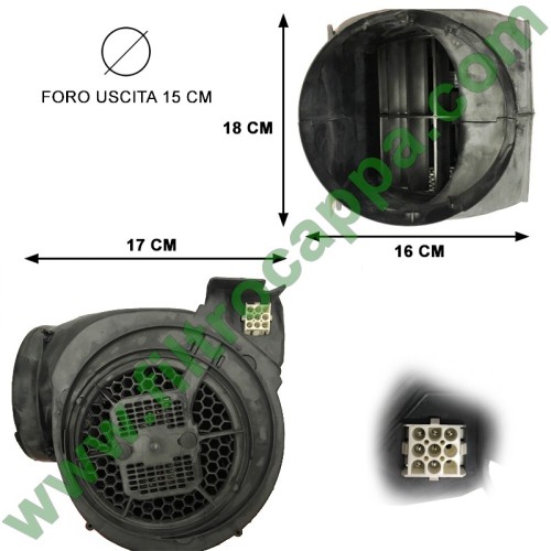 FABER FRANKE VENTILATEUR DE MOTEUR DE HOTTE 3 VITESSES 600 MC MOD 6/40 7 BROCHES 133.0081.918