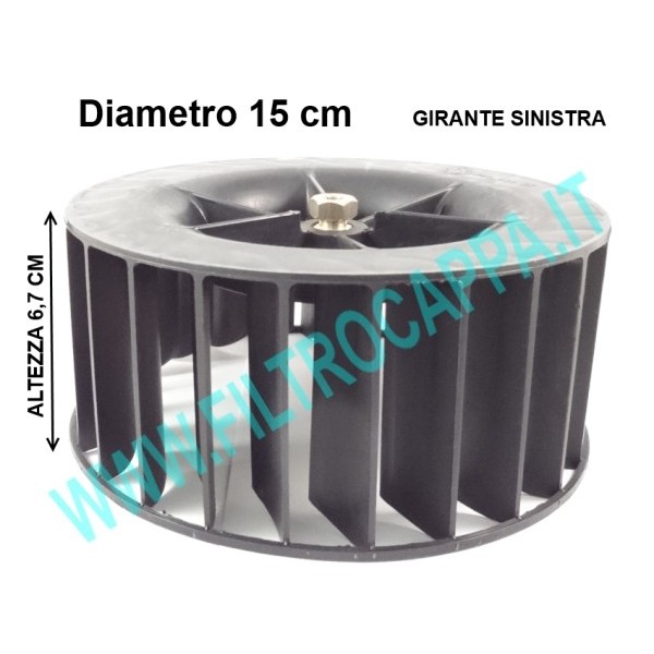 Rueda de ventilador para campana extractora Faber Franke diámetro 15 cm 133.0154.110