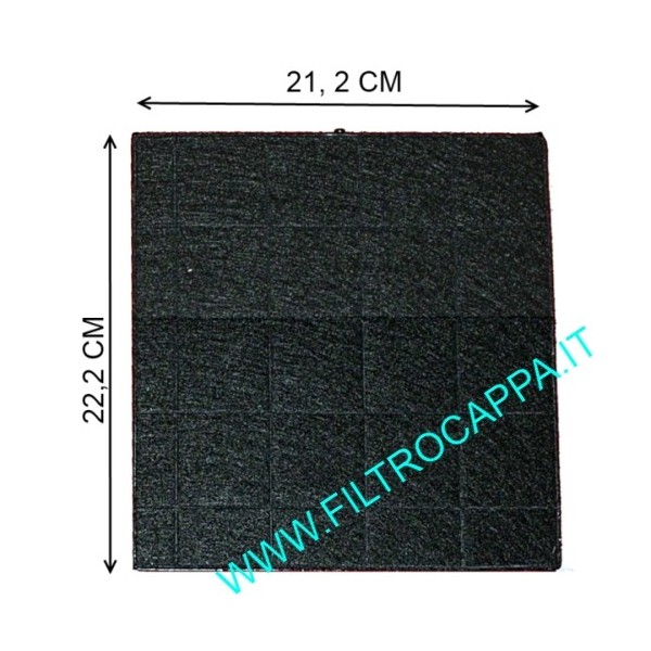 FILTRO CARBONE ACTIVO 21,2 X 22,2 CM CAPPE ASPIRANTI SMEG FIM KAPPE FALMEC