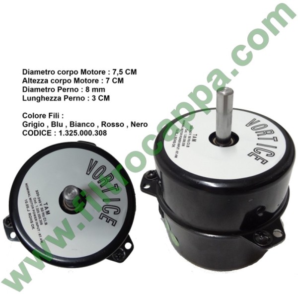 MOTOR FOR VORTICE CENTRIFUGO MEDIO 2 SPEED 220 VOLT 1.325.000.308