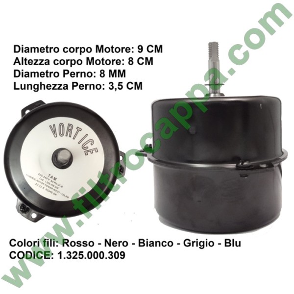 MOTOR FOR VOERTICE CENTRIFUGAL MICRO BUSHES 2 SPEED 220 VOLT 1.325.000.309