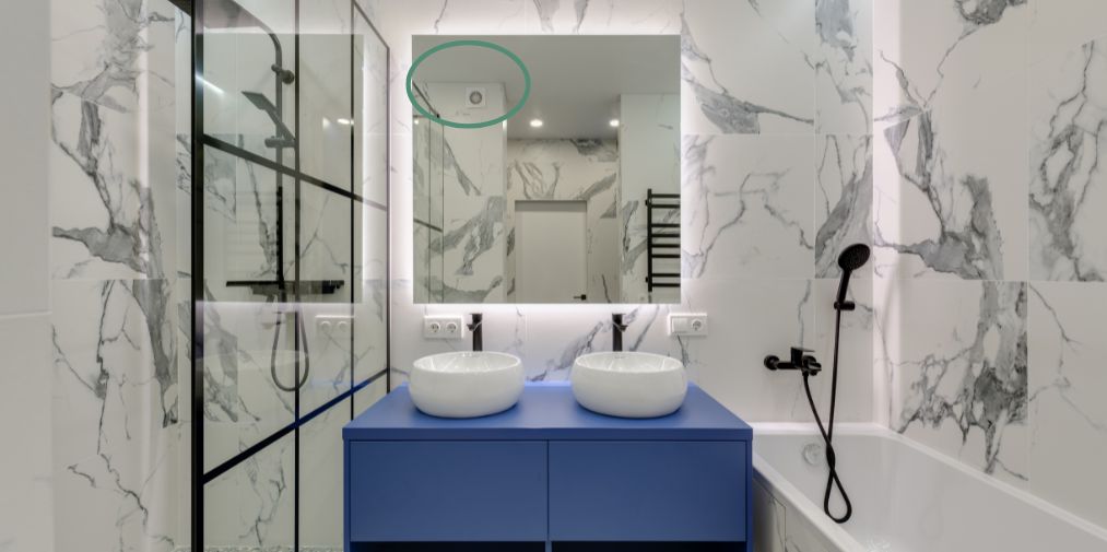 Position of an Extractor Fan in a Windowless Bathroom