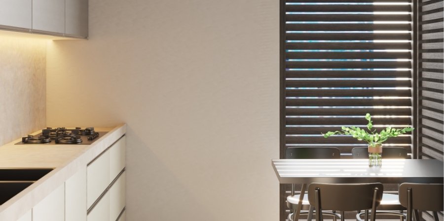 Shutters down for a cooler kitchen